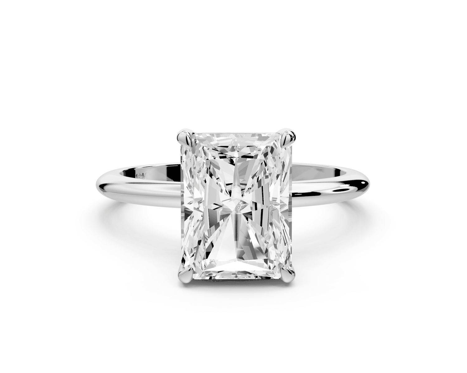 Odessa - 3ct 18k white gold radiant Knife Edge Solitaire Engagement Ring - Mr. Alex Jewelry