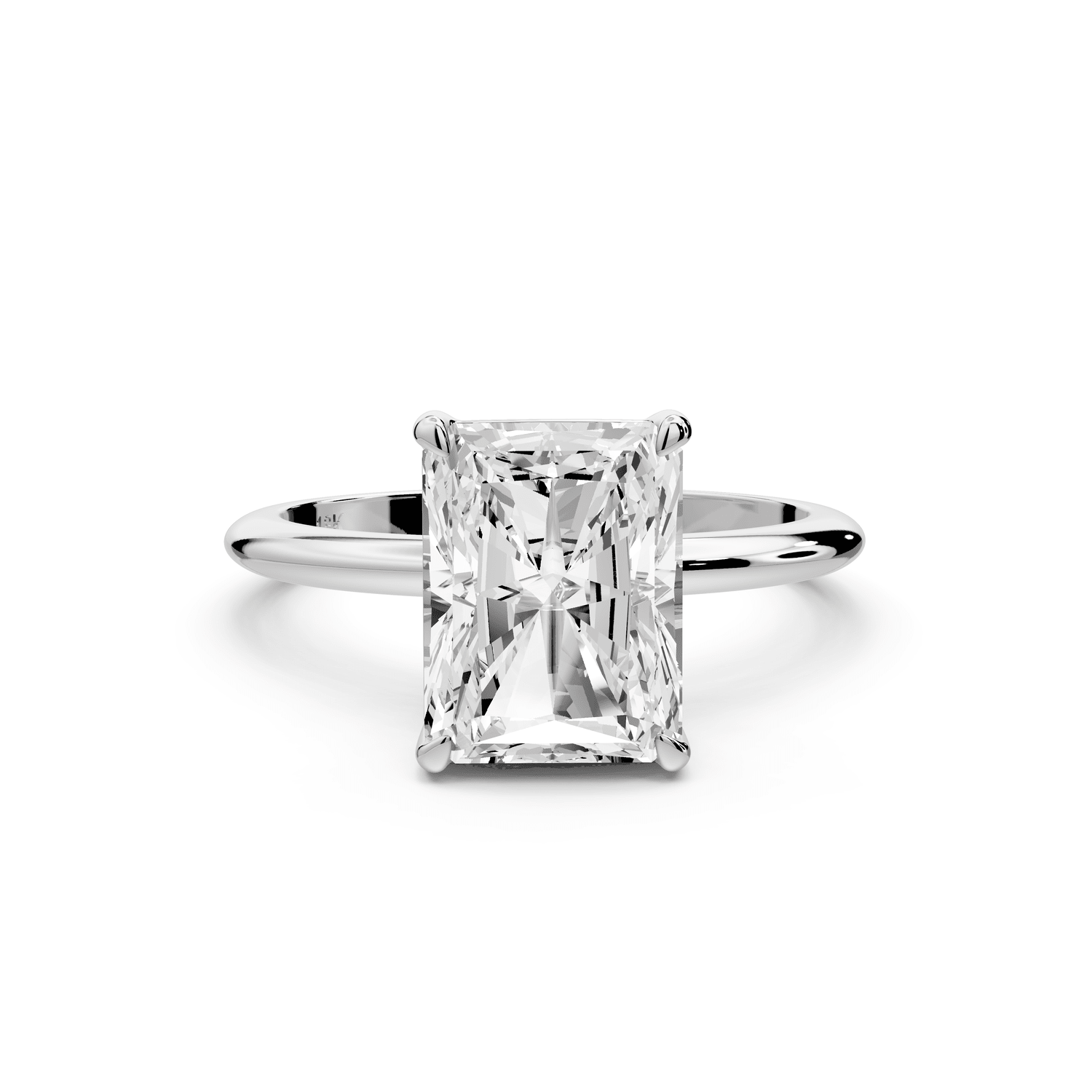 Odessa - 3ct 18k white gold radiant Knife Edge Solitaire Engagement Ring - Mr. Alex Jewelry