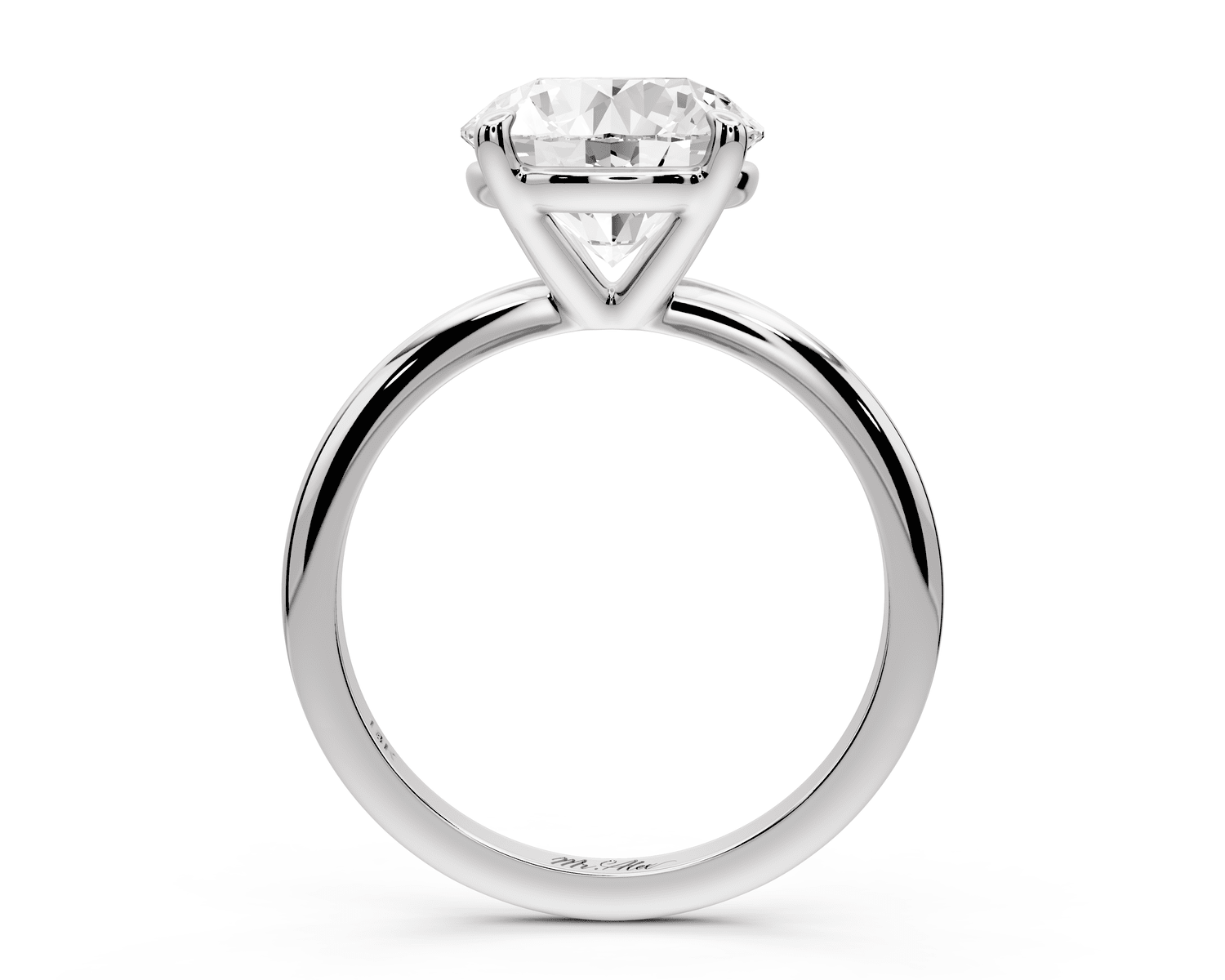 Odessa - 3ct 18k white gold round Knife Edge Solitaire Engagement Ring - Mr. Alex Jewelry