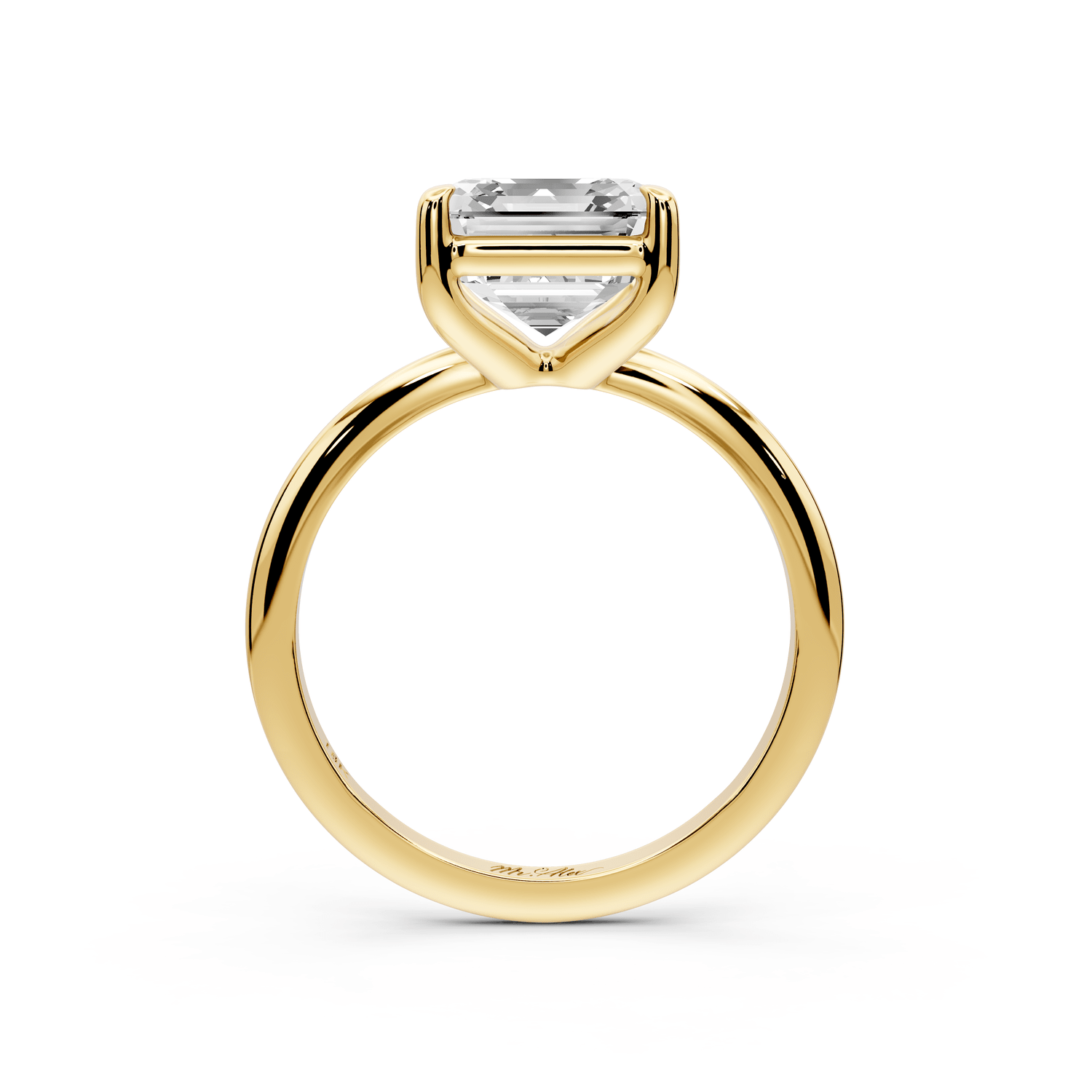 Odessa - 3ct 18k yellow gold asscher Knife Edge Solitaire Engagement Ring - Mr. Alex Jewelry