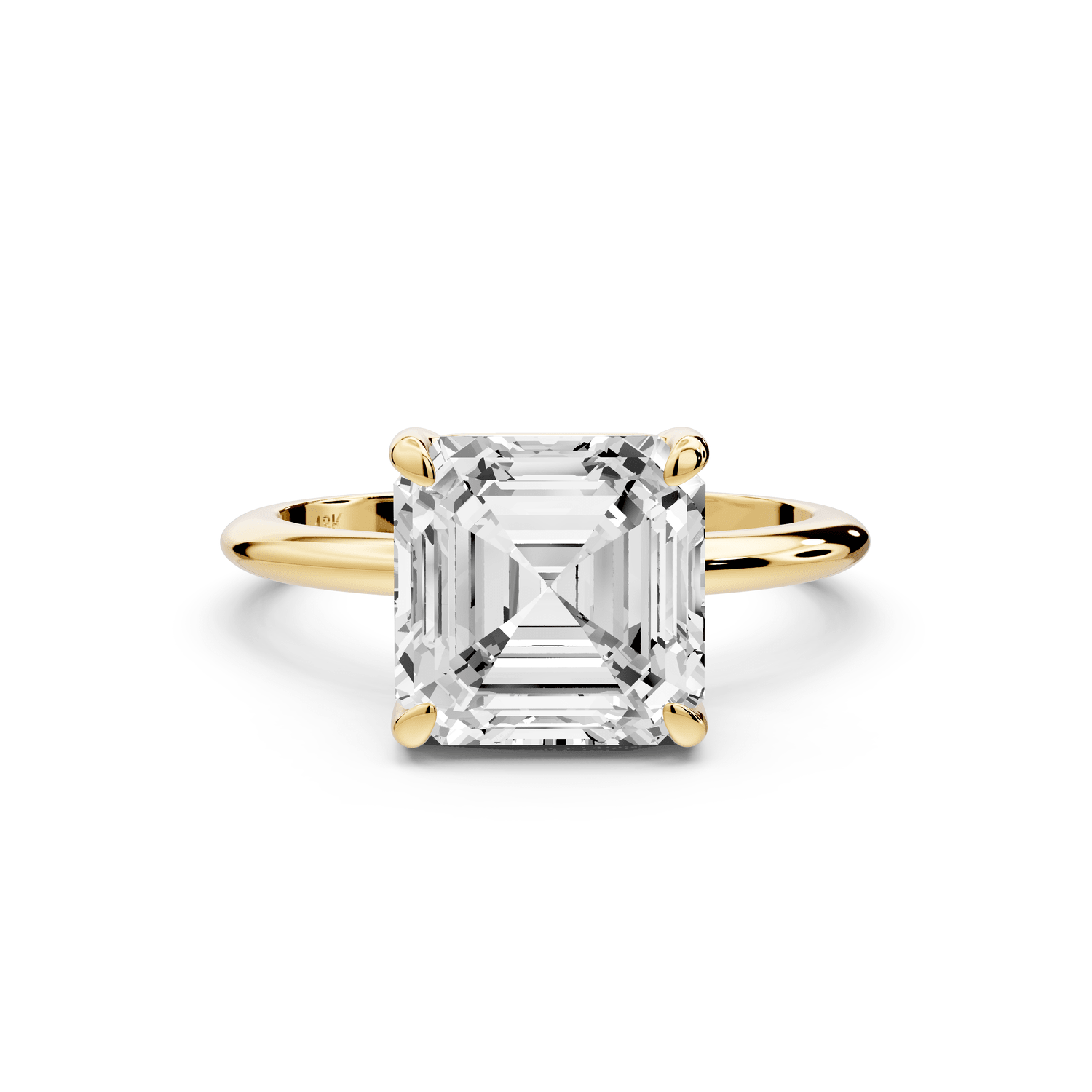 Odessa - 3ct 18k yellow gold asscher Knife Edge Solitaire Engagement Ring - Mr. Alex Jewelry