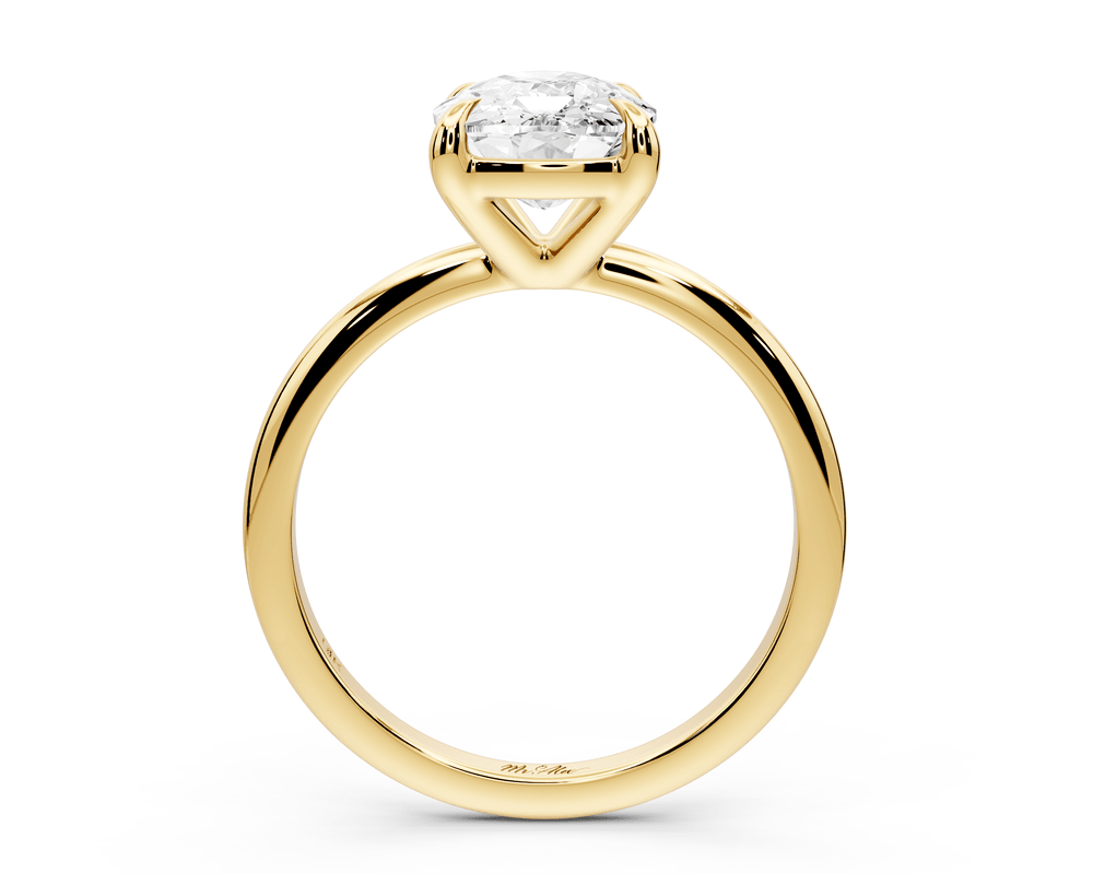 Odessa - 3ct 18k yellow gold Elongated Cushion Knife Edge Solitaire Engagement Ring - Mr. Alex Jewelry