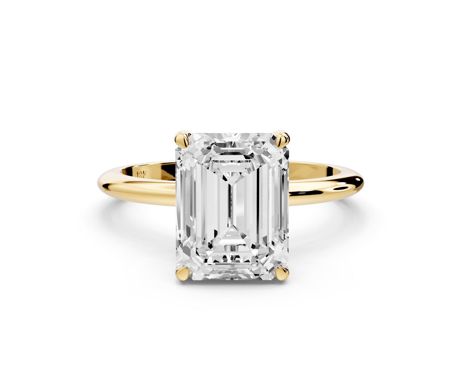 Odessa - 3ct 18k yellow gold emerald Knife Edge Solitaire Engagement Ring - Mr. Alex Jewelry