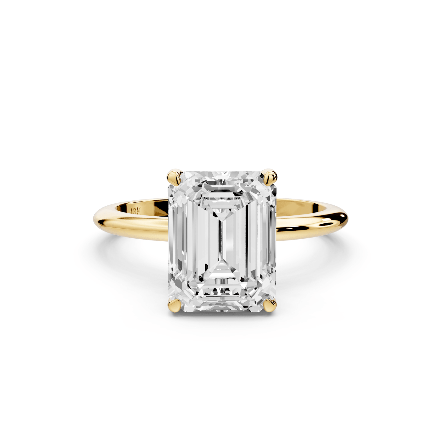 Odessa - 3ct 18k yellow gold emerald Knife Edge Solitaire Engagement Ring - Mr. Alex Jewelry