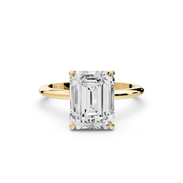 Odessa - 3ct 18k yellow gold emerald Knife Edge Solitaire Engagement Ring - Mr. Alex Jewelry