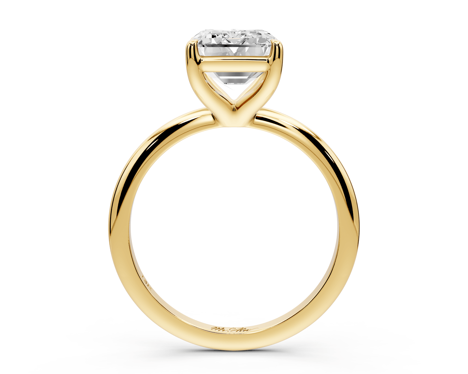 Odessa - 3ct 18k yellow gold emerald Knife Edge Solitaire Engagement Ring - Mr. Alex Jewelry