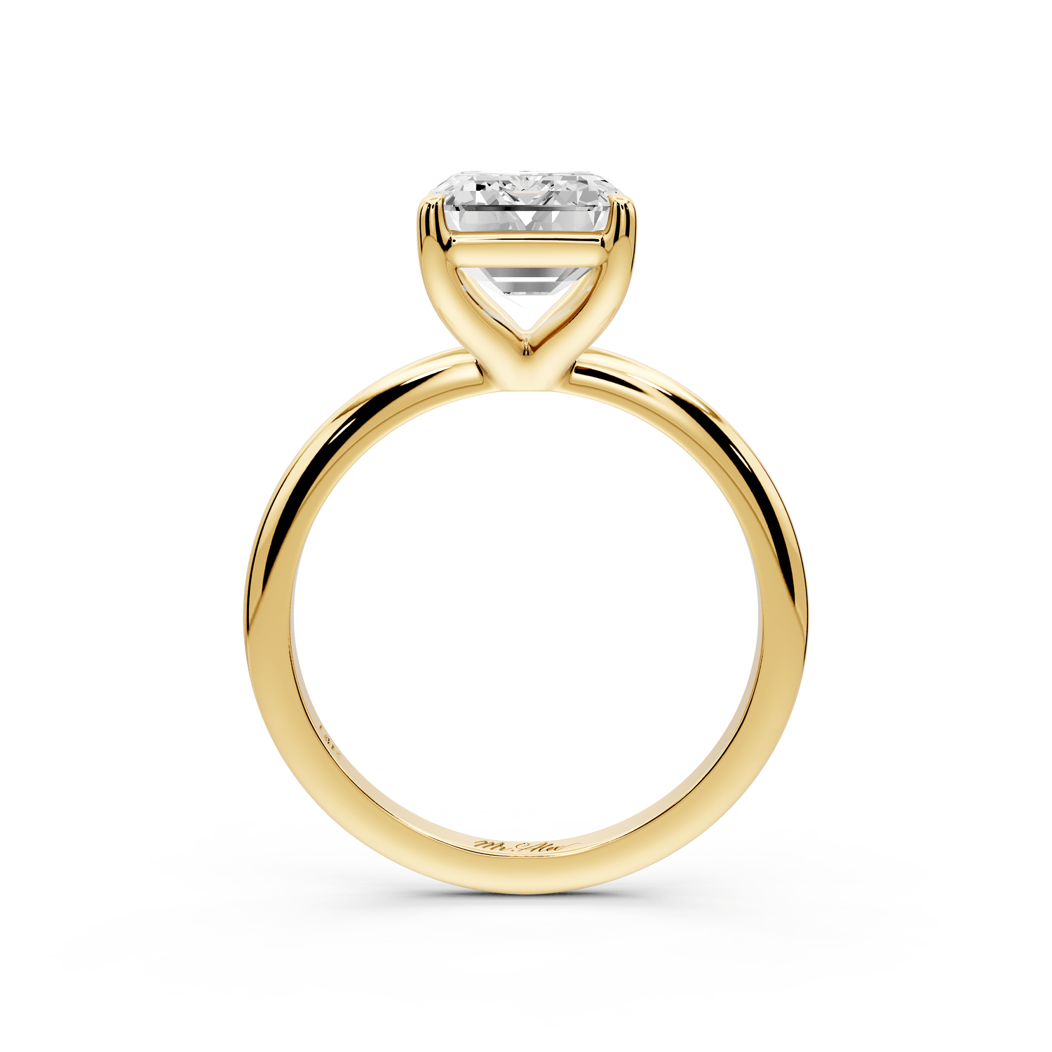 Odessa - 3ct 18k yellow gold emerald Knife Edge Solitaire Engagement Ring - Mr. Alex Jewelry