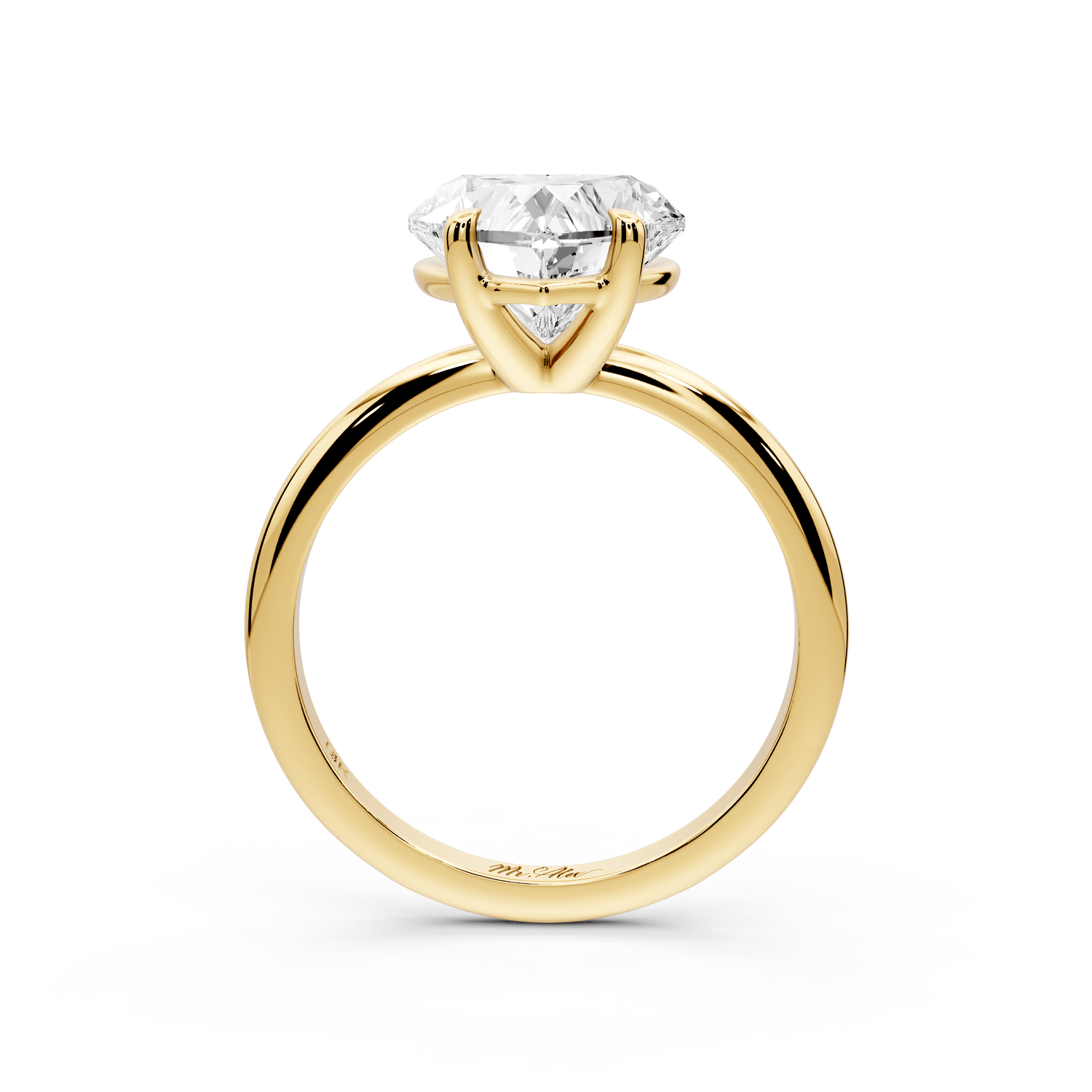 Odessa - 3ct 18k yellow gold heart Knife Edge Solitaire Engagement Ring - Mr. Alex Jewelry