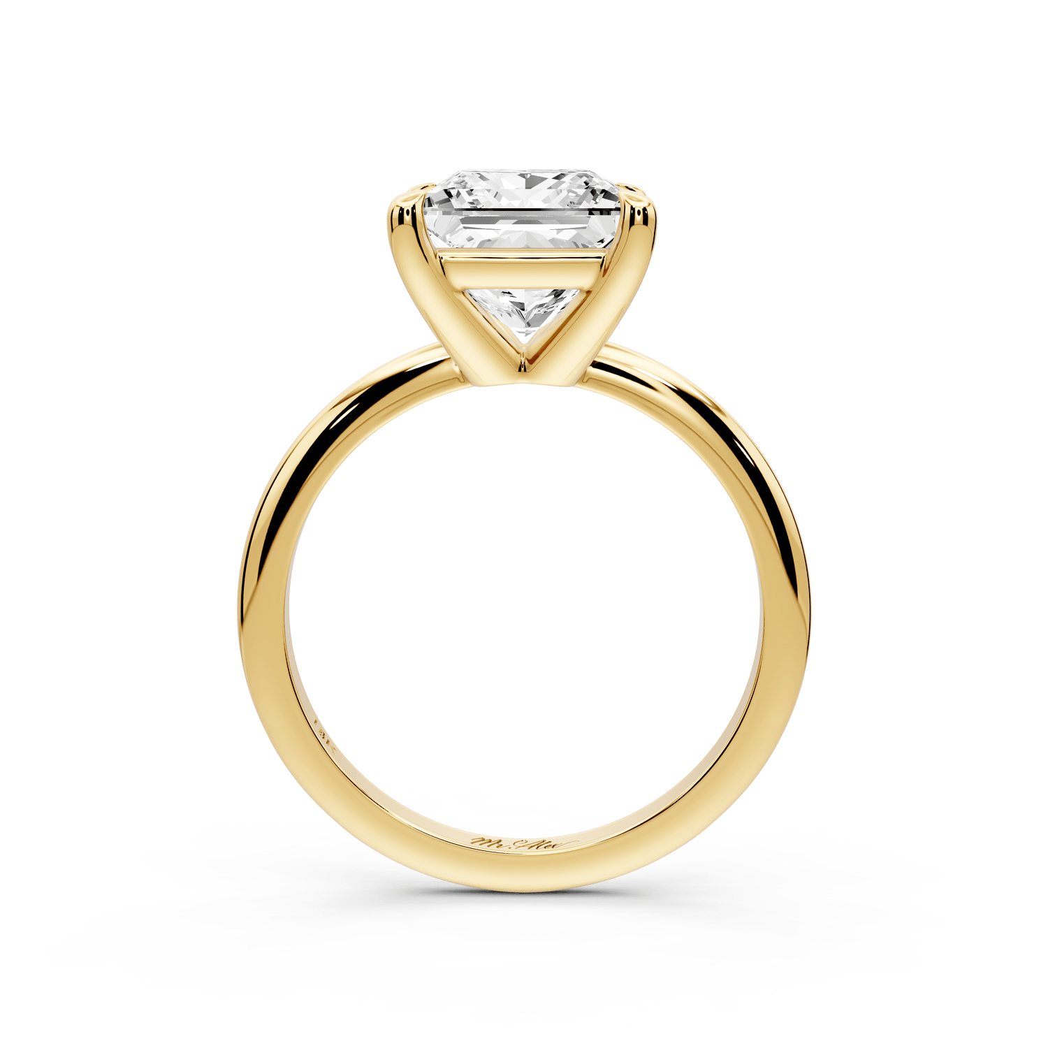 Odessa - 3ct 18k yellow gold princess Knife Edge Solitaire Engagement Ring - Mr. Alex Jewelry