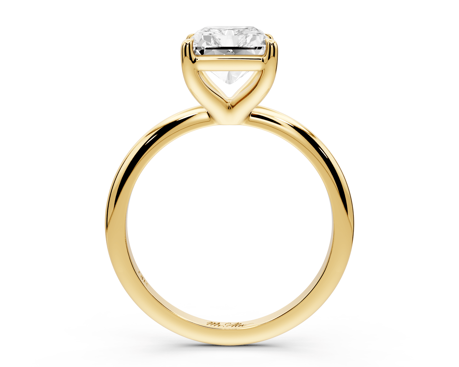 Odessa - 3ct 18k yellow gold radiant Knife Edge Solitaire Engagement Ring - Mr. Alex Jewelry
