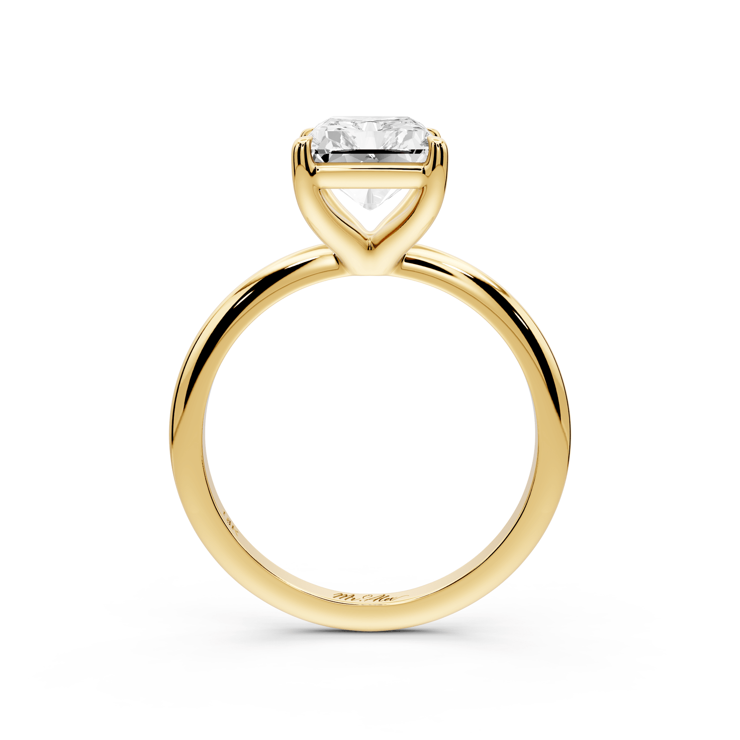 Odessa - 3ct 18k yellow gold radiant Knife Edge Solitaire Engagement Ring - Mr. Alex Jewelry