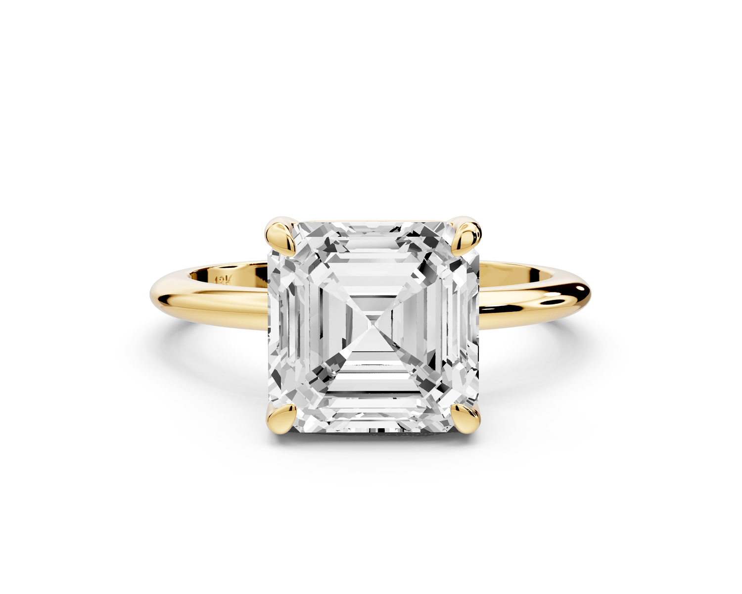 Odessa - 3ct asscher Engagement Ring 18k yellow gold - Mr. Alex Jewelry