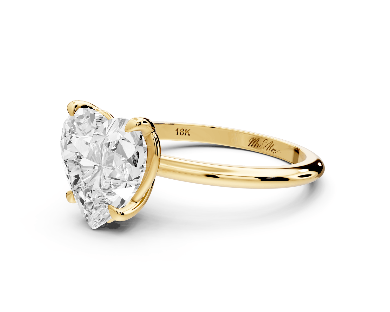 Odessa - 3ct heart Engagement Ring 18k yellow gold - Mr. Alex Jewelry
