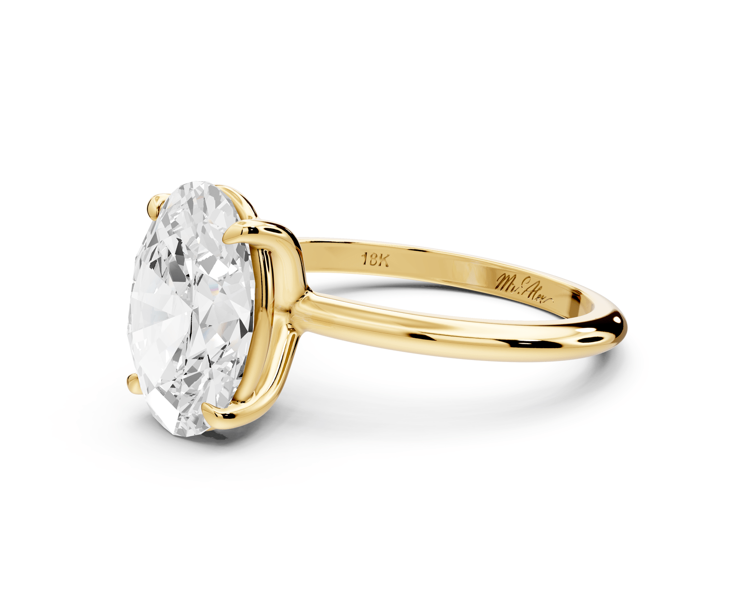 Odessa - 3ct oval Engagement Ring 18k yellow gold - Mr. Alex Jewelry