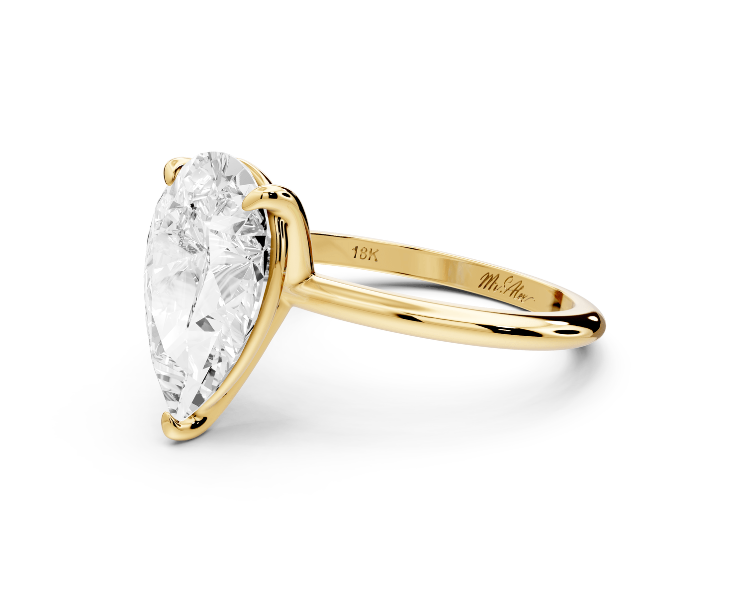 Odessa - 3ct pear Engagement Ring 18k yellow gold - Mr. Alex Jewelry