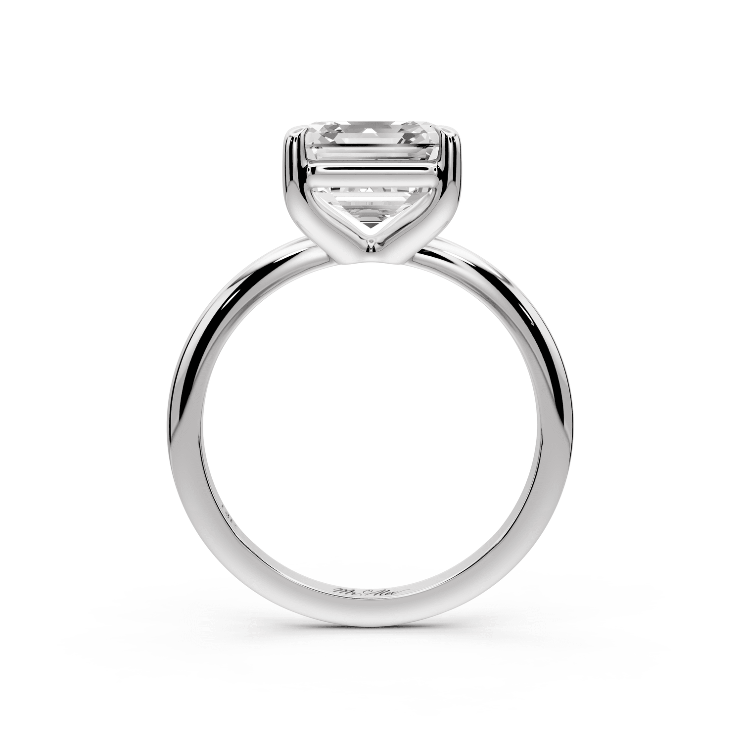 Odessa - 3ct platinum asscher Knife Edge Solitaire Engagement Ring - Mr. Alex Jewelry