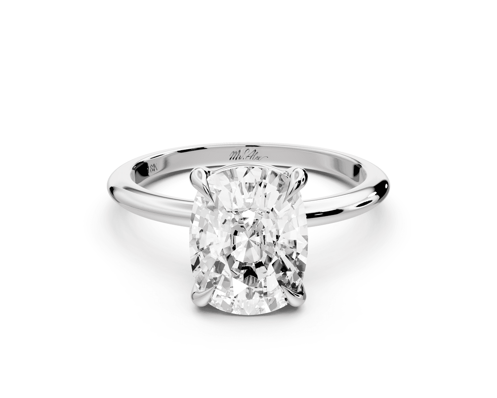 Odessa - 3ct platinum Elongated Cushion Knife Edge Solitaire Engagement Ring - Mr. Alex Jewelry