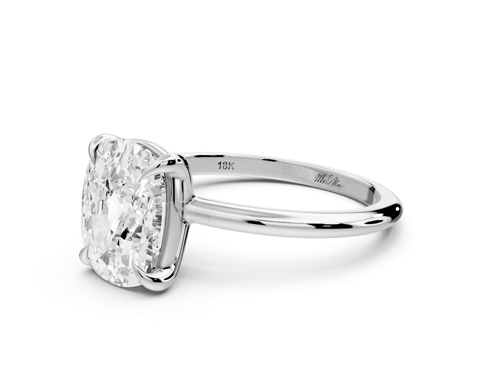 Odessa - 3ct platinum Elongated Cushion Knife Edge Solitaire Engagement Ring - Mr. Alex Jewelry