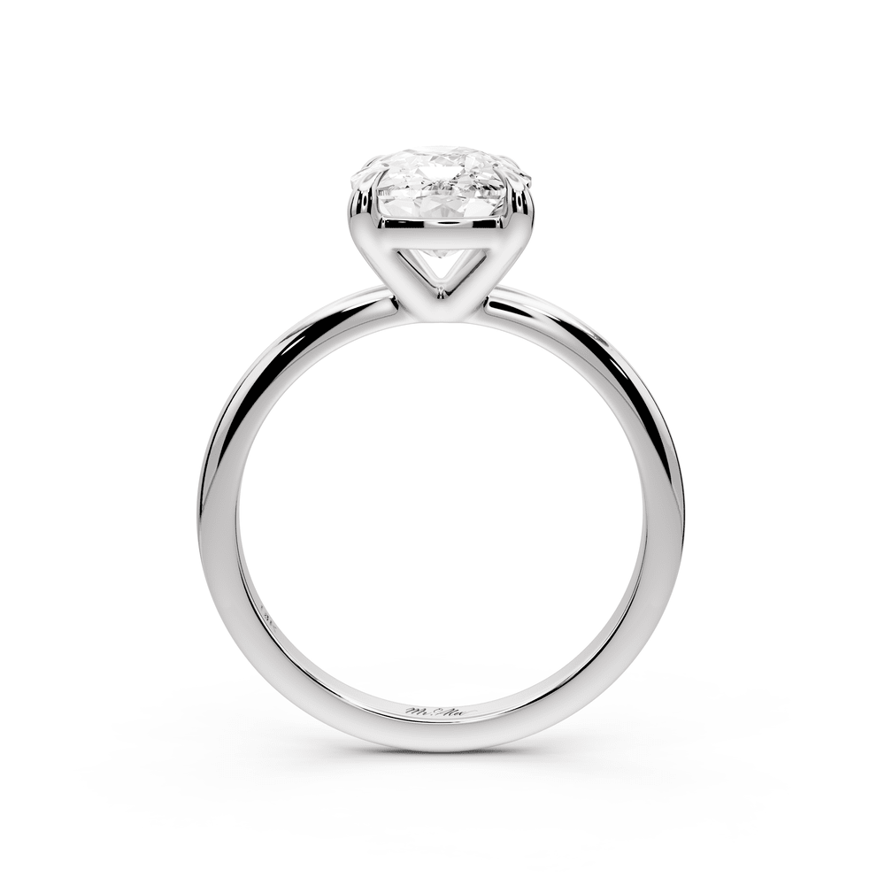 Odessa - 3ct platinum Elongated Cushion Knife Edge Solitaire Engagement Ring - Mr. Alex Jewelry