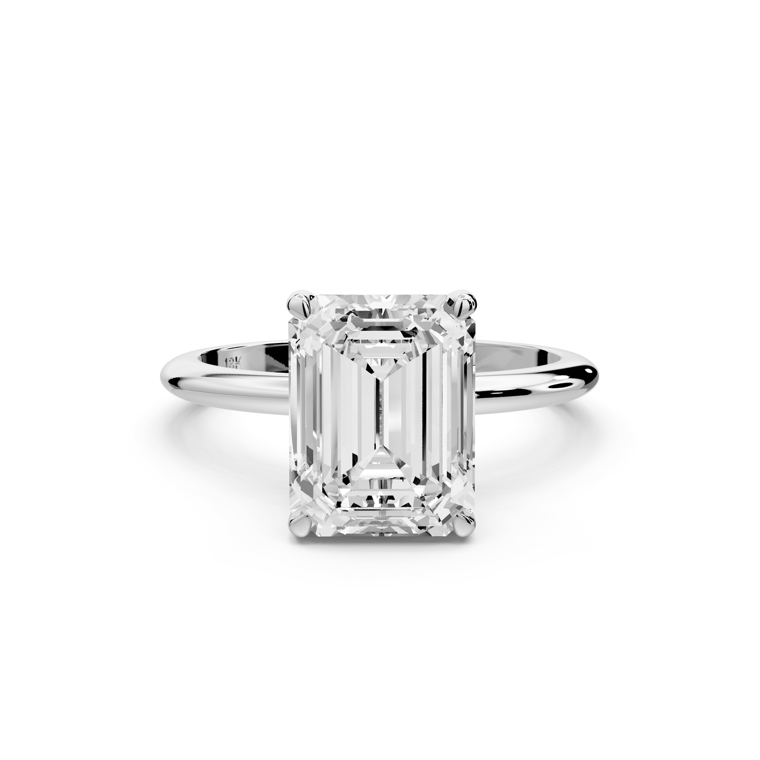 Odessa - 3ct platinum emerald Knife Edge Solitaire Engagement Ring - Mr. Alex Jewelry