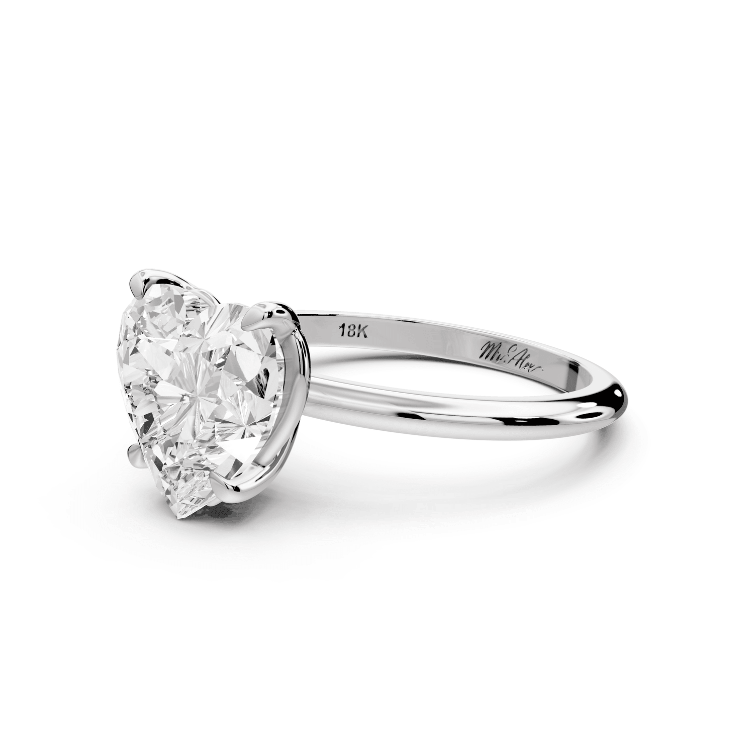 Odessa - 3ct platinum heart Knife Edge Solitaire Engagement Ring - Mr. Alex Jewelry