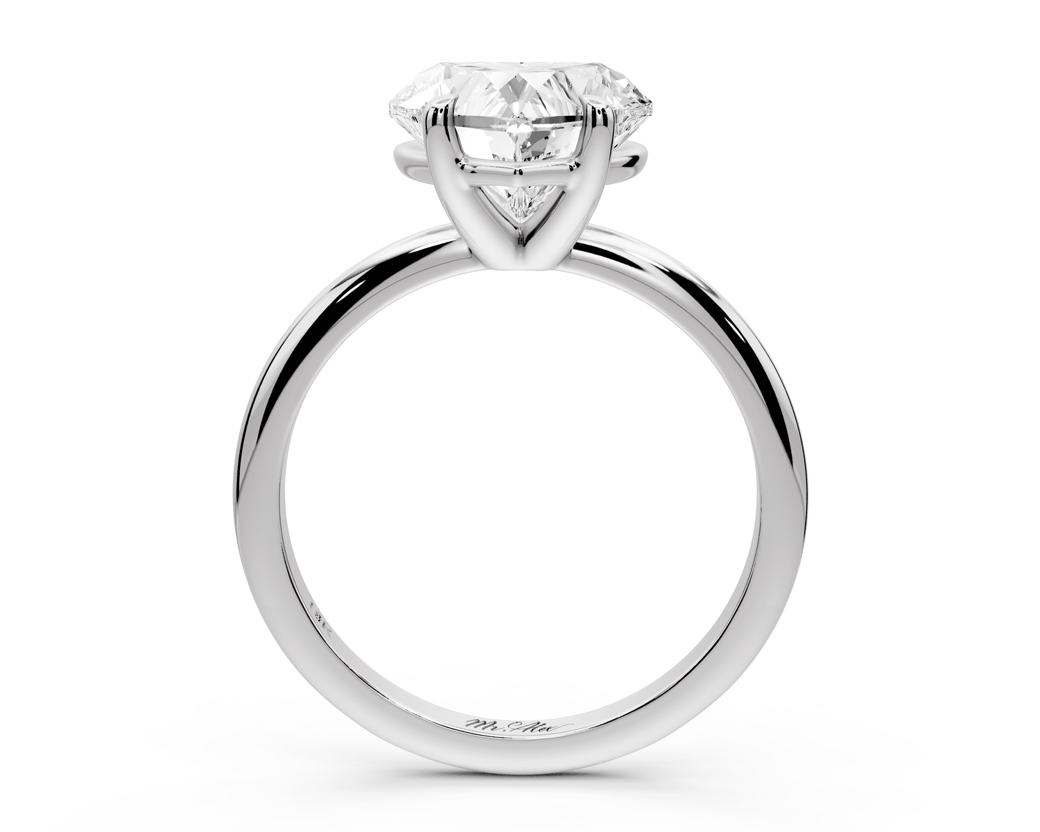 Odessa - 3ct platinum heart Knife Edge Solitaire Engagement Ring - Mr. Alex Jewelry