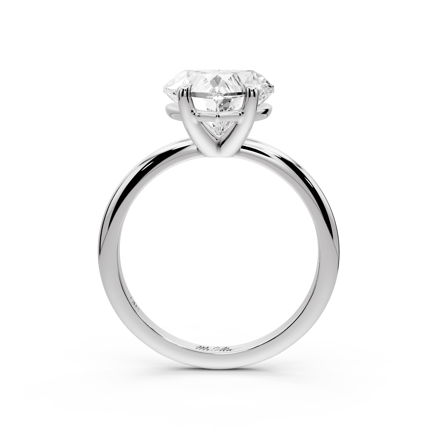 Odessa - 3ct platinum heart Knife Edge Solitaire Engagement Ring - Mr. Alex Jewelry