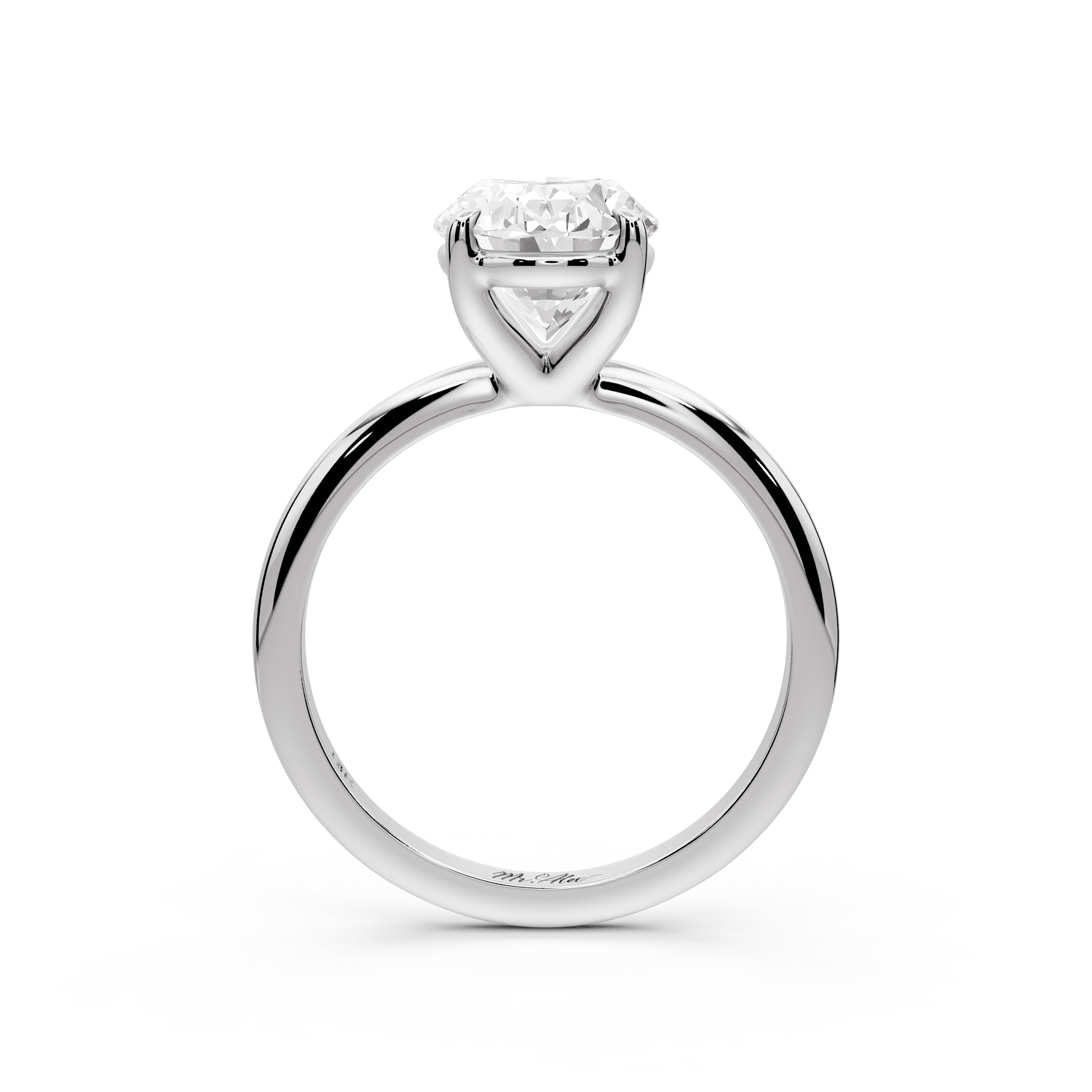 Odessa - 3ct platinum oval Knife Edge Solitaire Engagement Ring - Mr. Alex Jewelry