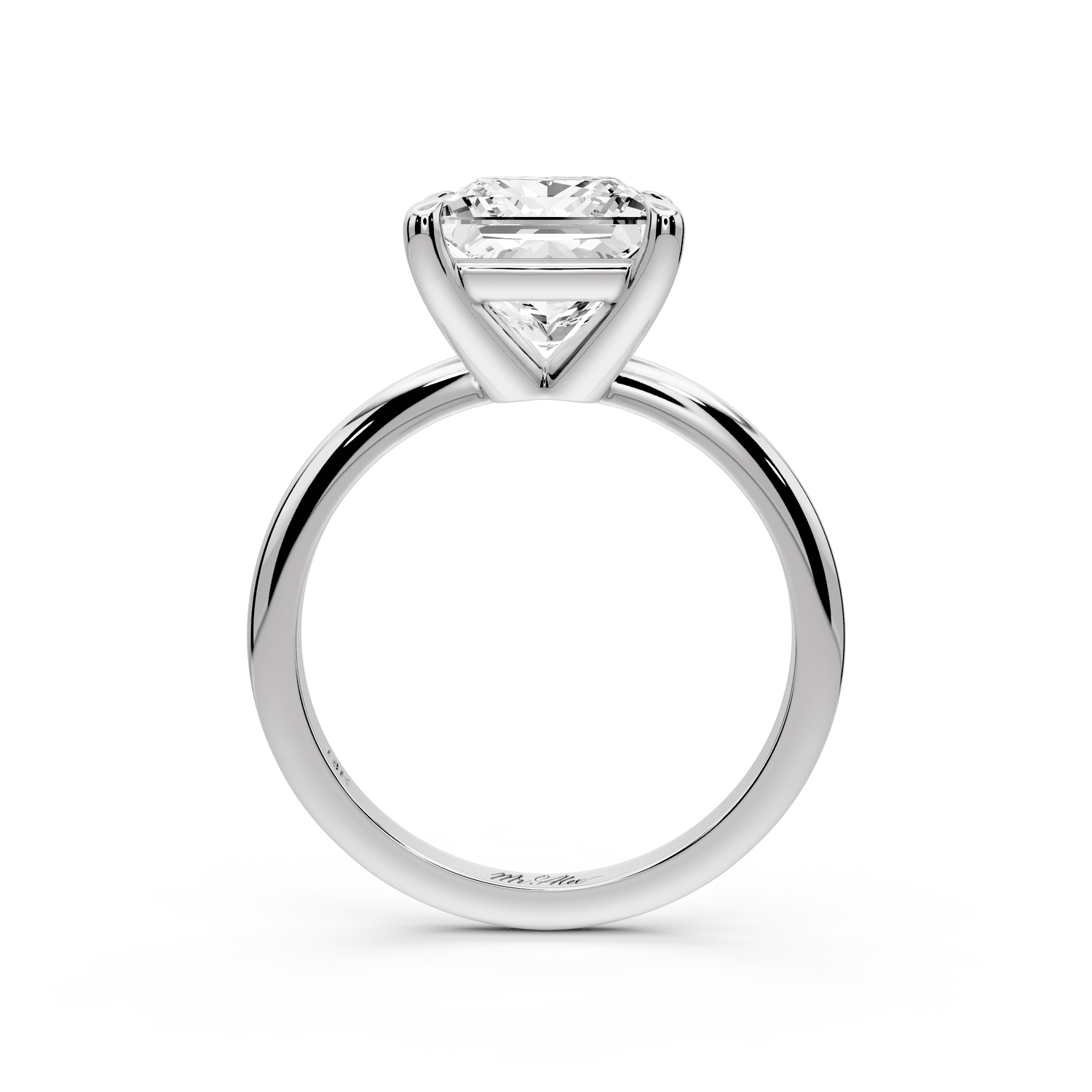 Odessa - 3ct platinum princess Knife Edge Solitaire Engagement Ring - Mr. Alex Jewelry