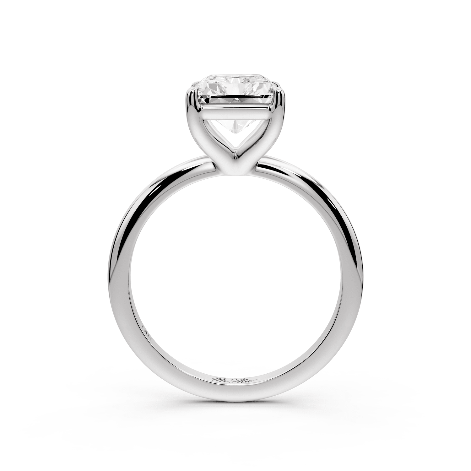 Odessa - 3ct platinum radiant Knife Edge Solitaire Engagement Ring - Mr. Alex Jewelry