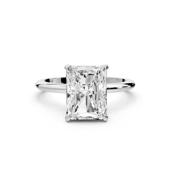 Odessa - 3ct platinum radiant Knife Edge Solitaire Engagement Ring - Mr. Alex Jewelry