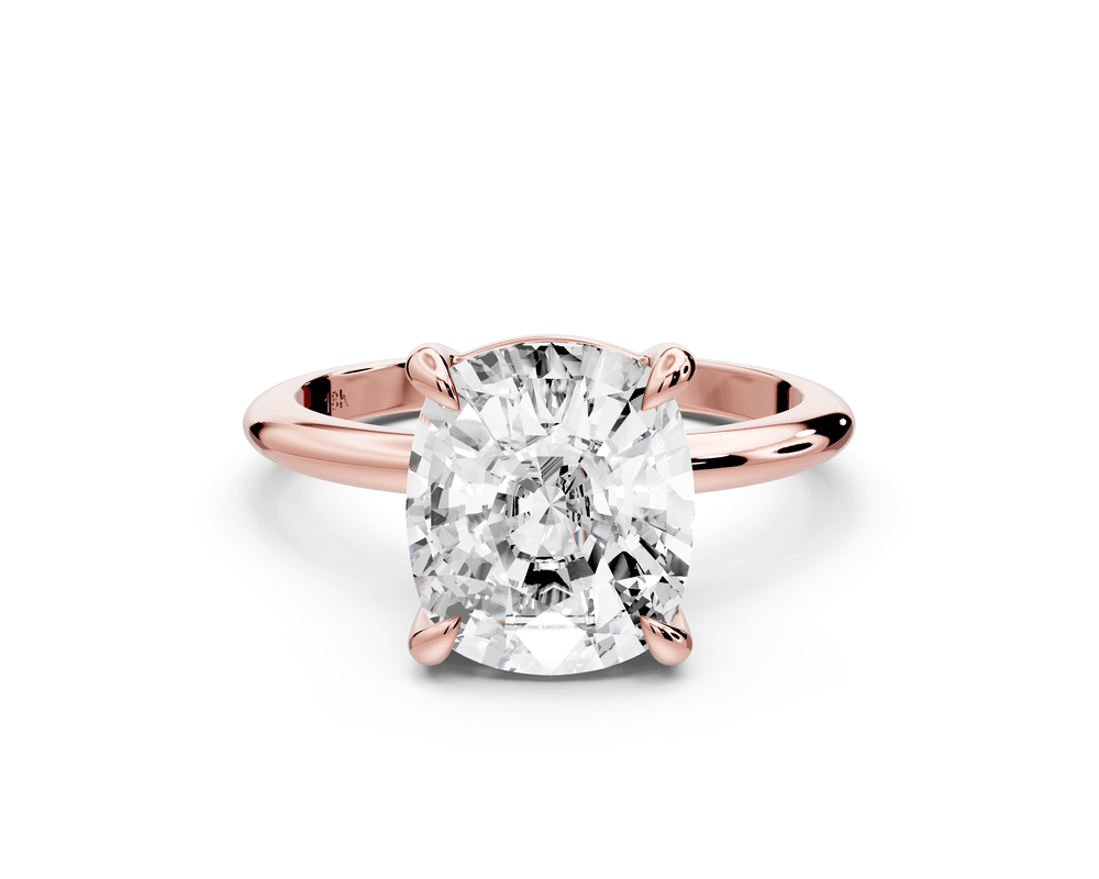 Odessa - 4ct 14k rose gold Elongated Cushion Knife Edge Solitaire Engagement Ring - Mr. Alex Jewelry