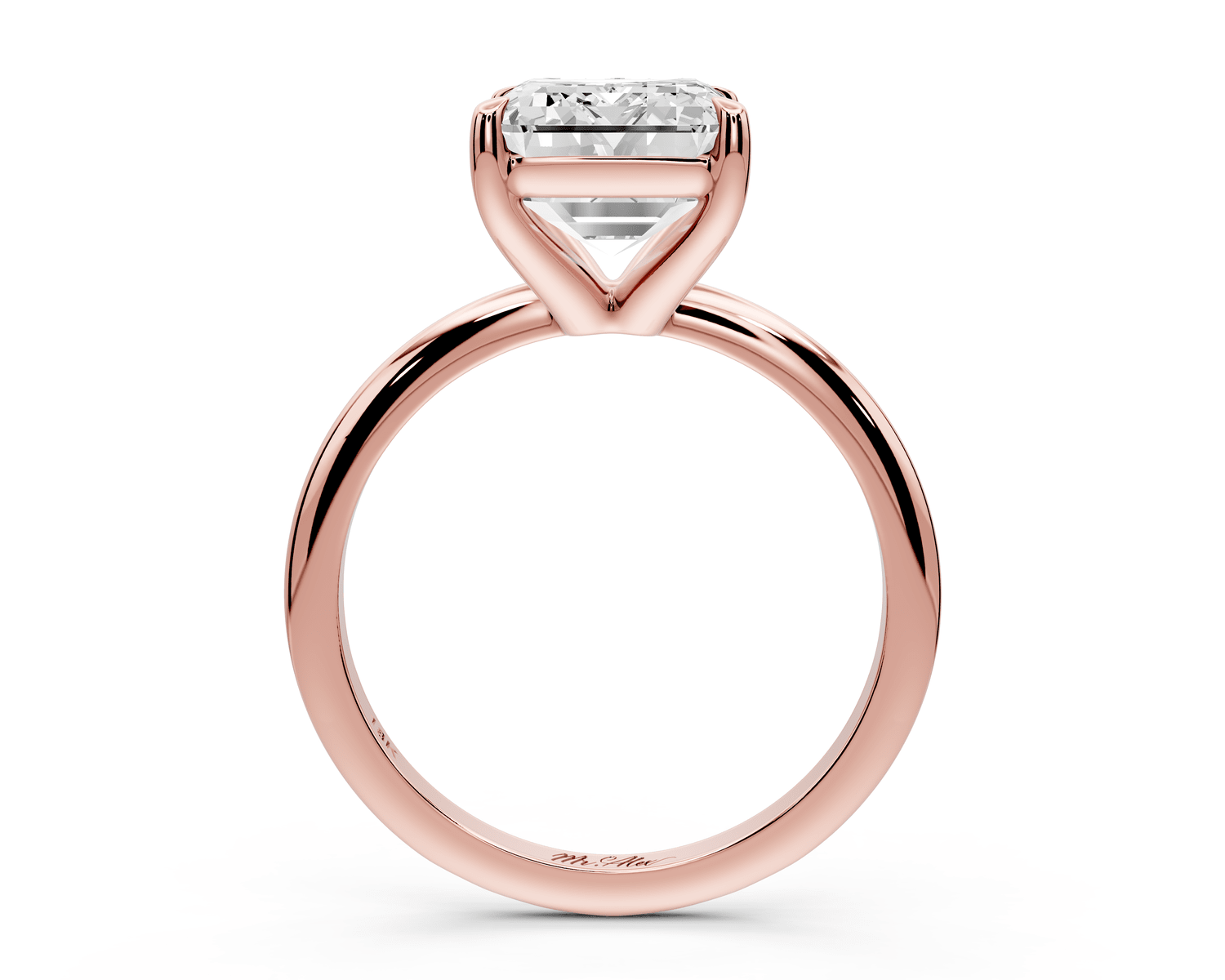 Odessa - 4ct 14k rose gold emerald Knife Edge Solitaire Engagement Ring - Mr. Alex Jewelry