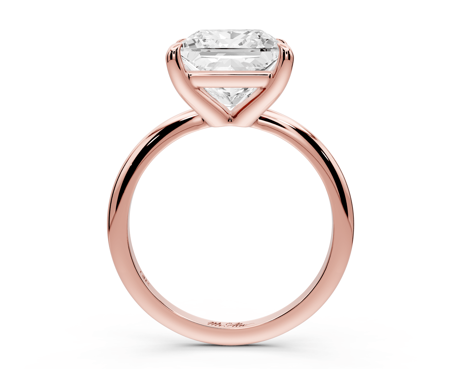 Odessa - 4ct 14k rose gold princess Knife Edge Solitaire Engagement Ring - Mr. Alex Jewelry