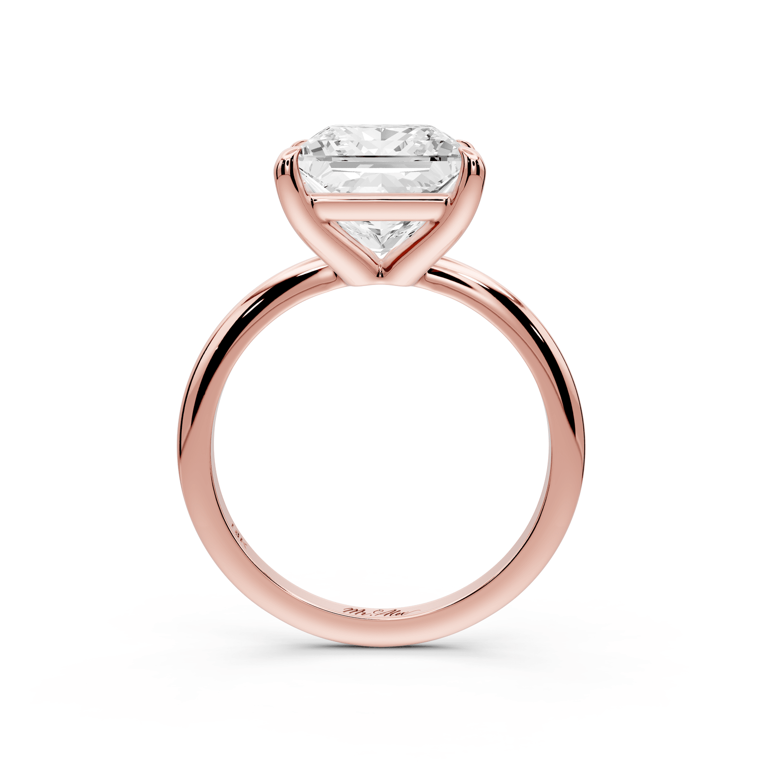 Odessa - 4ct 14k rose gold princess Knife Edge Solitaire Engagement Ring - Mr. Alex Jewelry