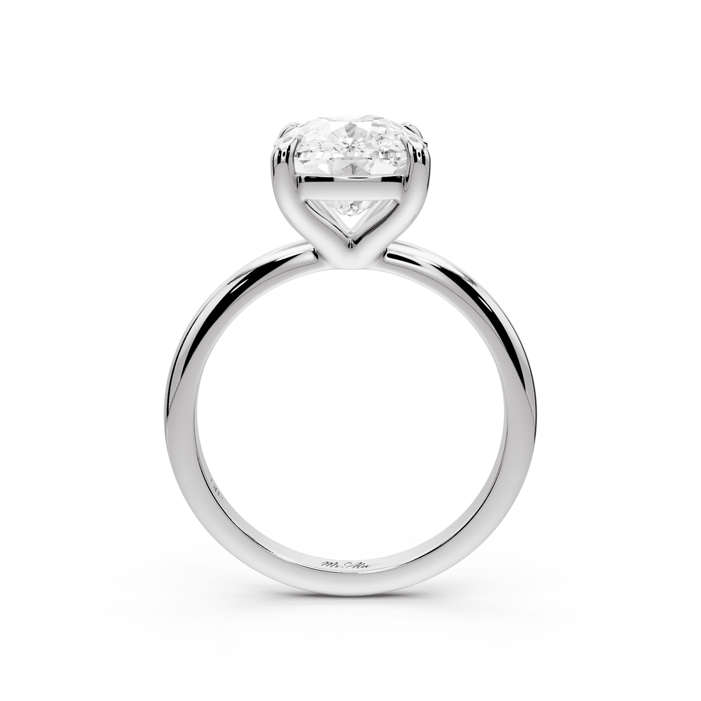 Odessa - 4ct 14k white gold Elongated Cushion Knife Edge Solitaire Engagement Ring - Mr. Alex Jewelry