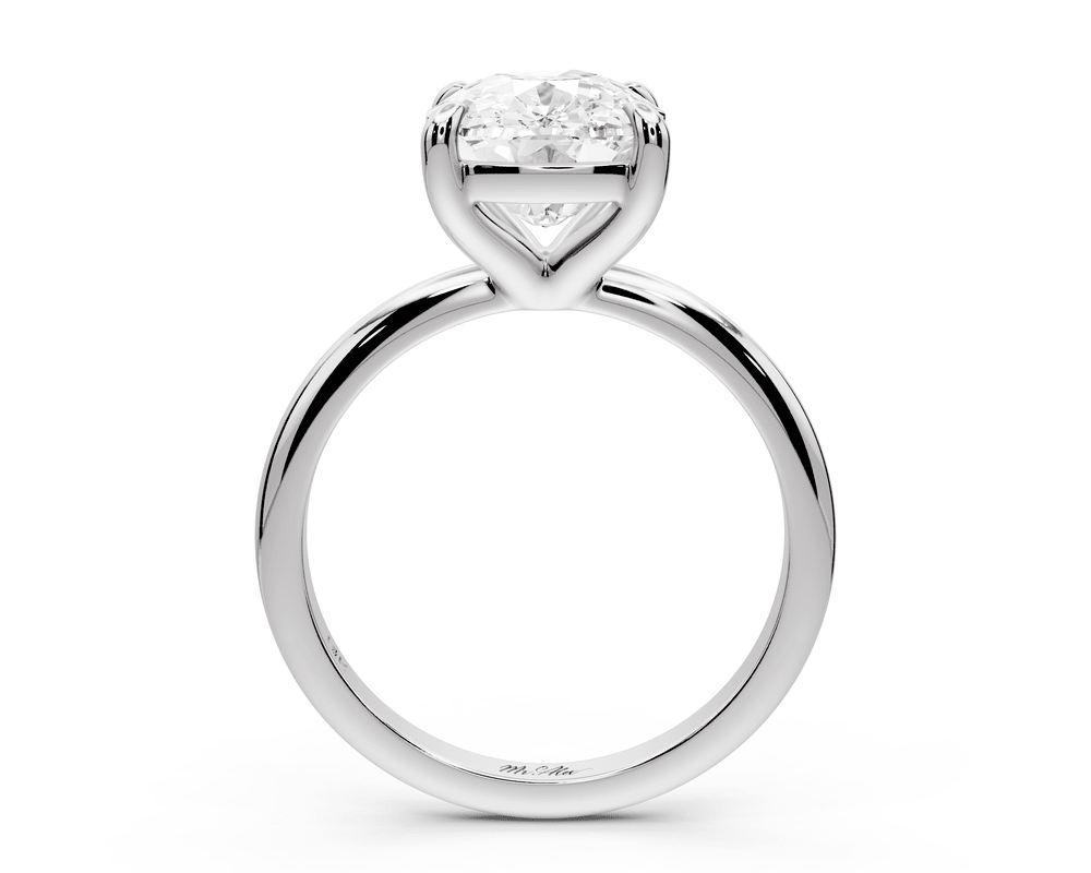 Odessa - 4ct 14k white gold Elongated Cushion Knife Edge Solitaire Engagement Ring - Mr. Alex Jewelry