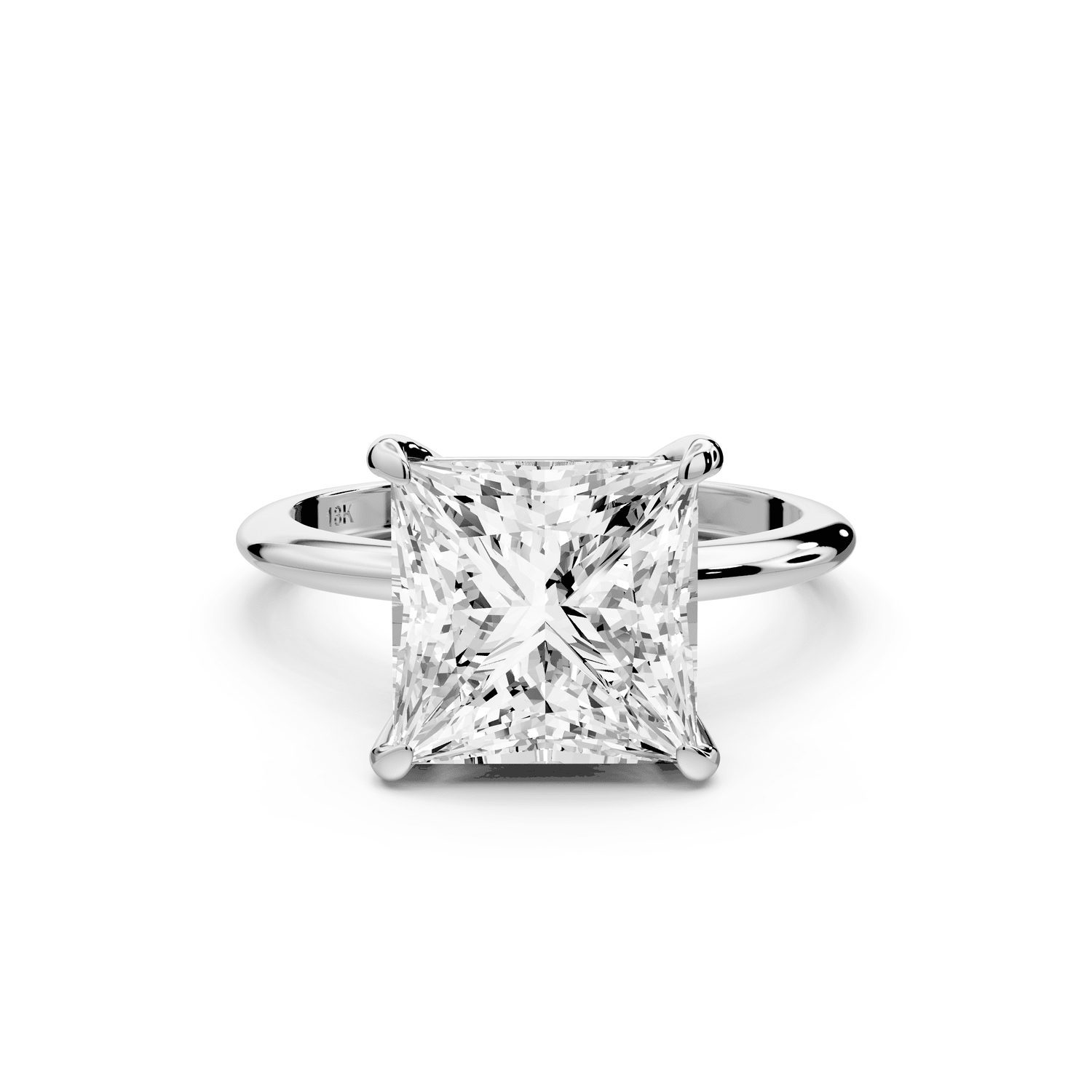 Odessa - 4ct 14k white gold princess Knife Edge Solitaire Engagement Ring - Mr. Alex Jewelry