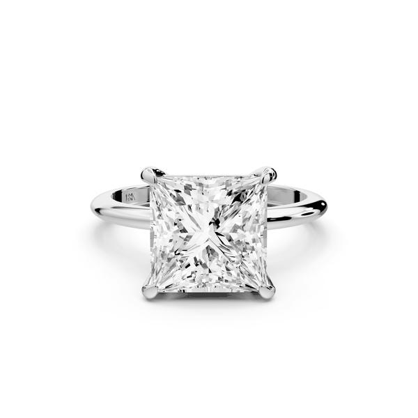 Odessa - 4ct 14k white gold princess Knife Edge Solitaire Engagement Ring - Mr. Alex Jewelry