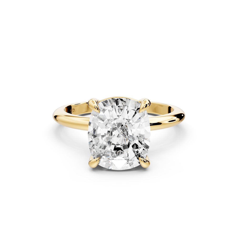 Odessa - 4ct 14k yellow gold Elongated Cushion Knife Edge Solitaire Engagement Ring - Mr. Alex Jewelry