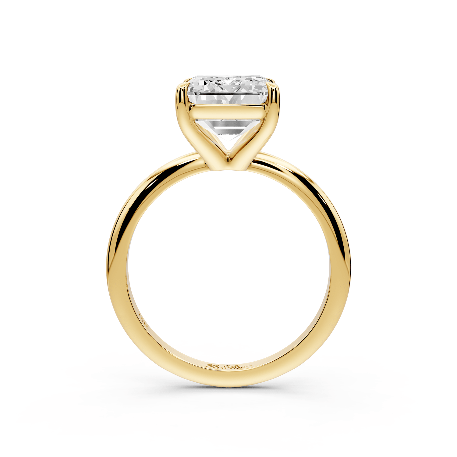 Odessa - 4ct 14k yellow gold emerald Knife Edge Solitaire Engagement Ring - Mr. Alex Jewelry