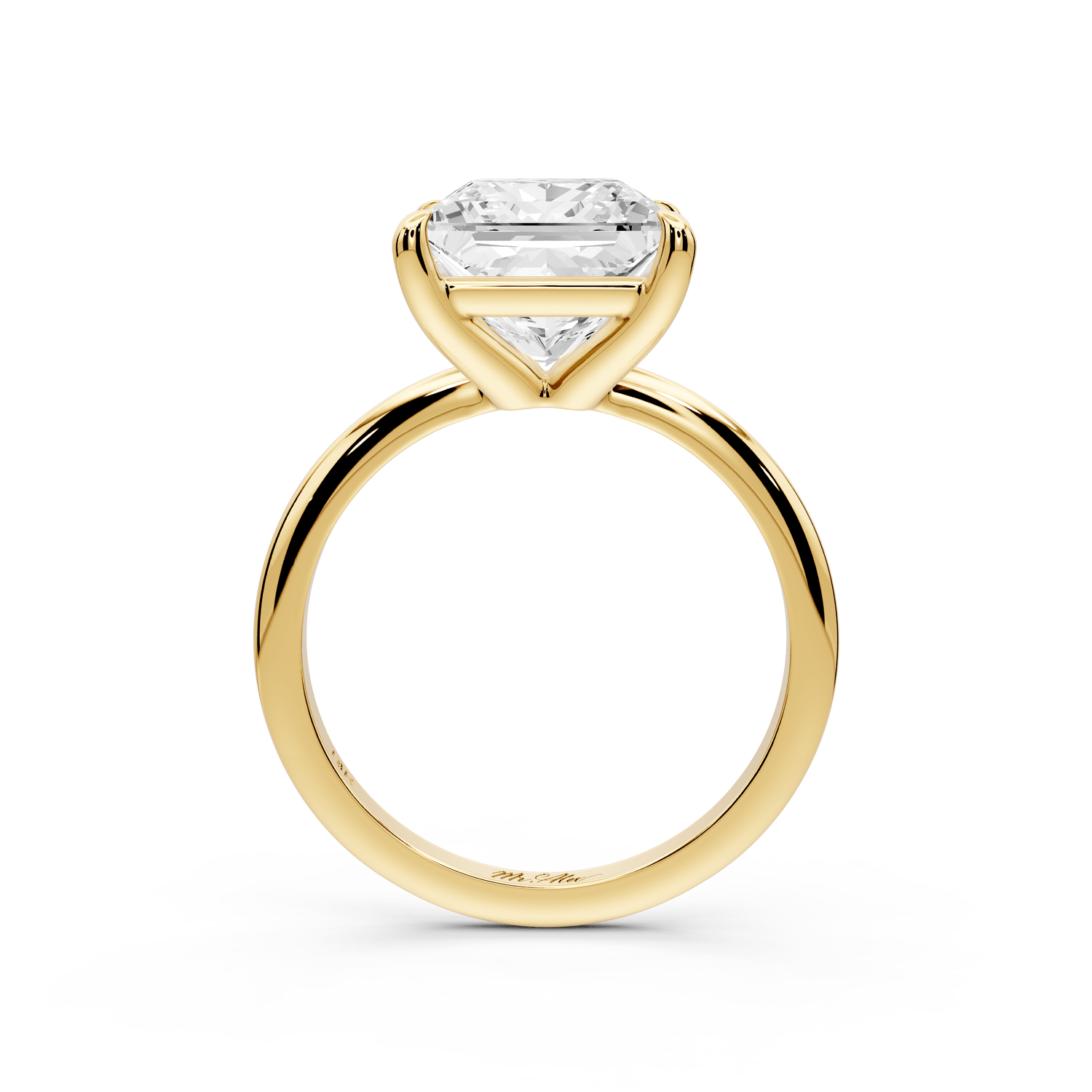 Odessa - 4ct 14k yellow gold princess Knife Edge Solitaire Engagement Ring - Mr. Alex Jewelry