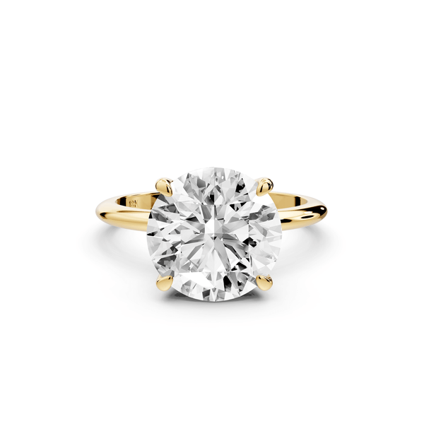 Odessa - 4ct 14k yellow gold round Knife Edge Solitaire Engagement Ring - Mr. Alex Jewelry