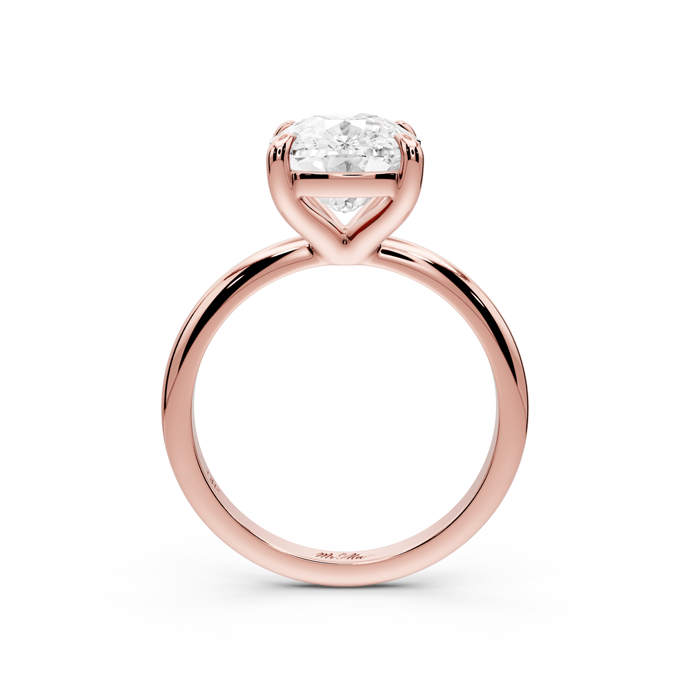 Odessa - 4ct 18k rose gold Elongated Cushion Knife Edge Solitaire Engagement Ring - Mr. Alex Jewelry