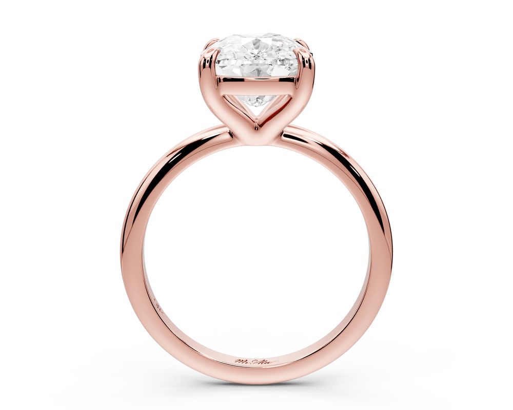 Odessa - 4ct 18k rose gold Elongated Cushion Knife Edge Solitaire Engagement Ring - Mr. Alex Jewelry