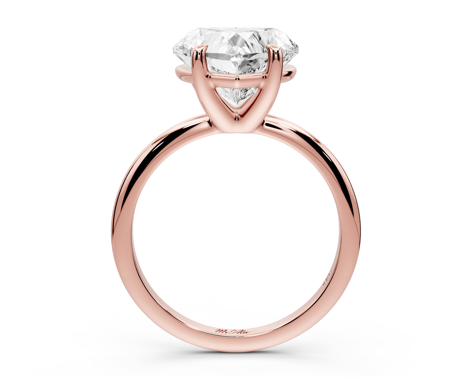 Odessa - 4ct 18k rose gold heart Knife Edge Solitaire Engagement Ring - Mr. Alex Jewelry