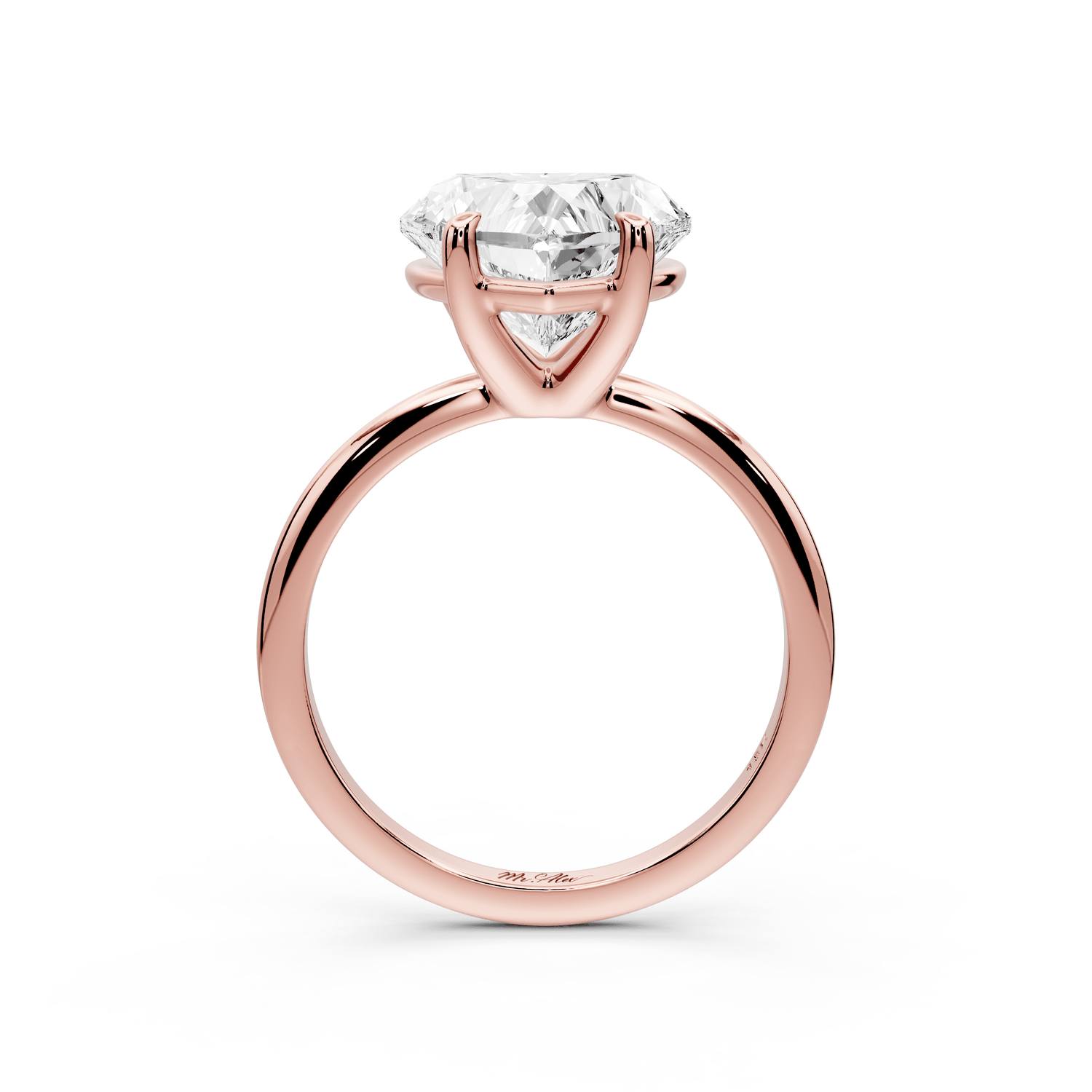 Odessa - 4ct 18k rose gold heart Knife Edge Solitaire Engagement Ring - Mr. Alex Jewelry