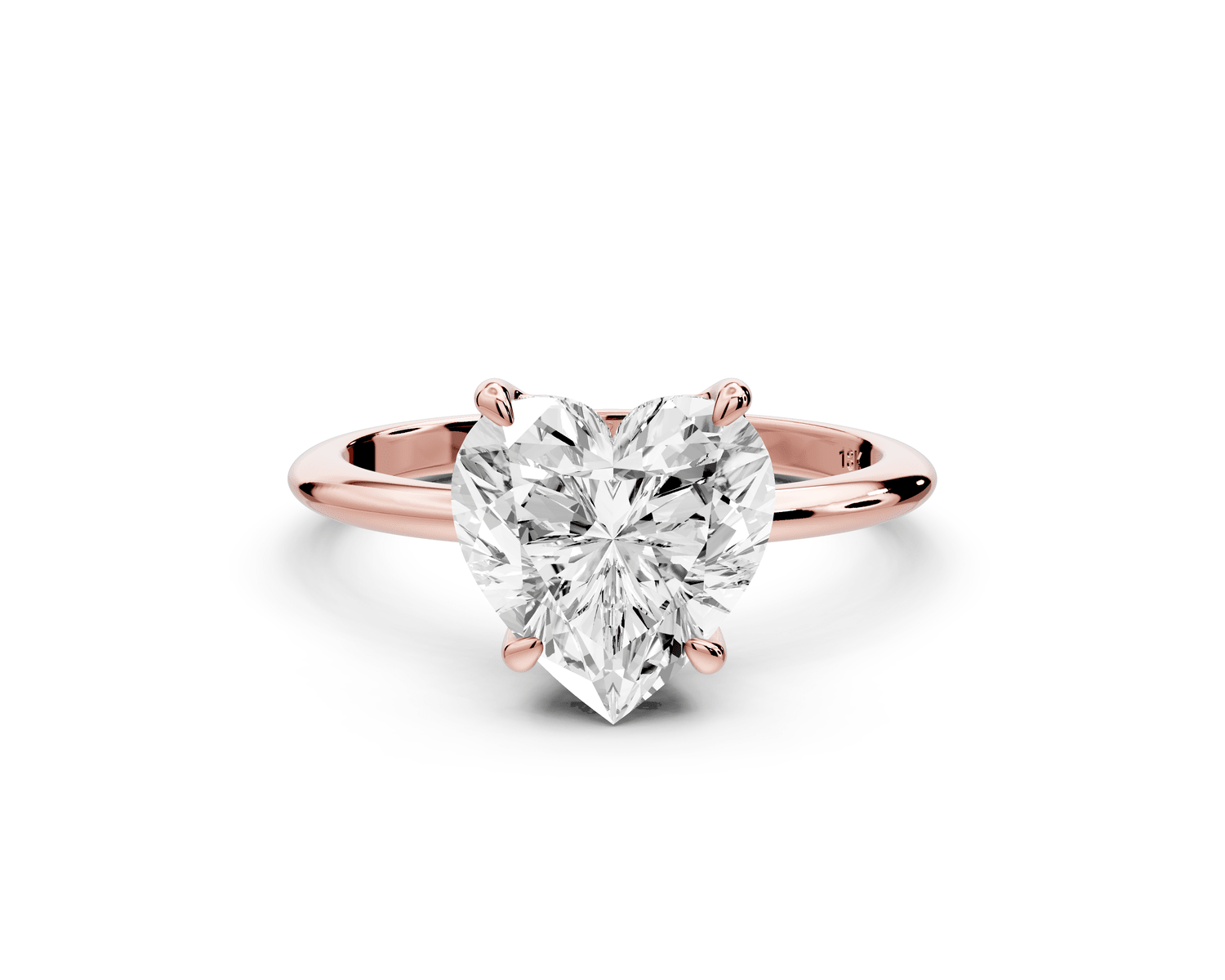 Odessa - 4ct 18k rose gold heart Knife Edge Solitaire Engagement Ring - Mr. Alex Jewelry