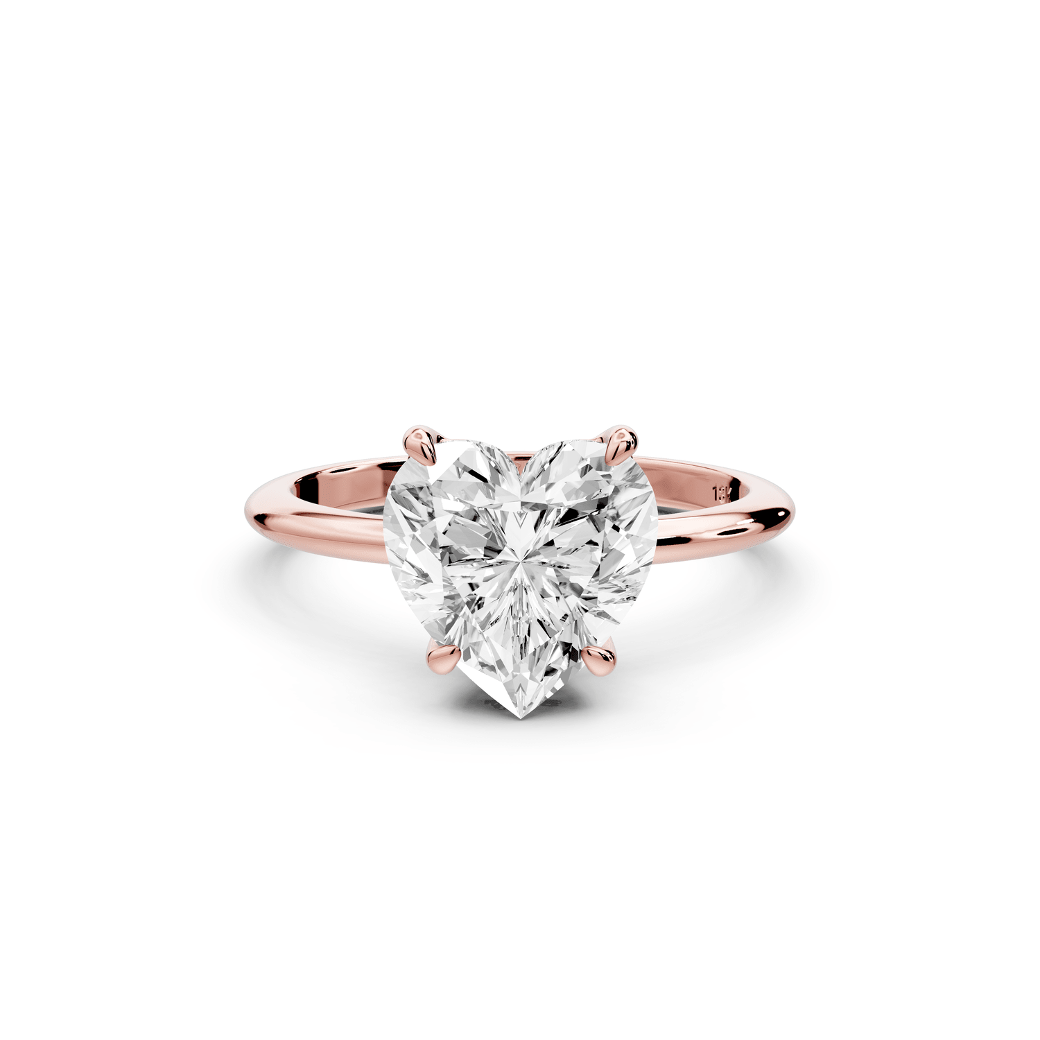 Odessa - 4ct 18k rose gold heart Knife Edge Solitaire Engagement Ring - Mr. Alex Jewelry