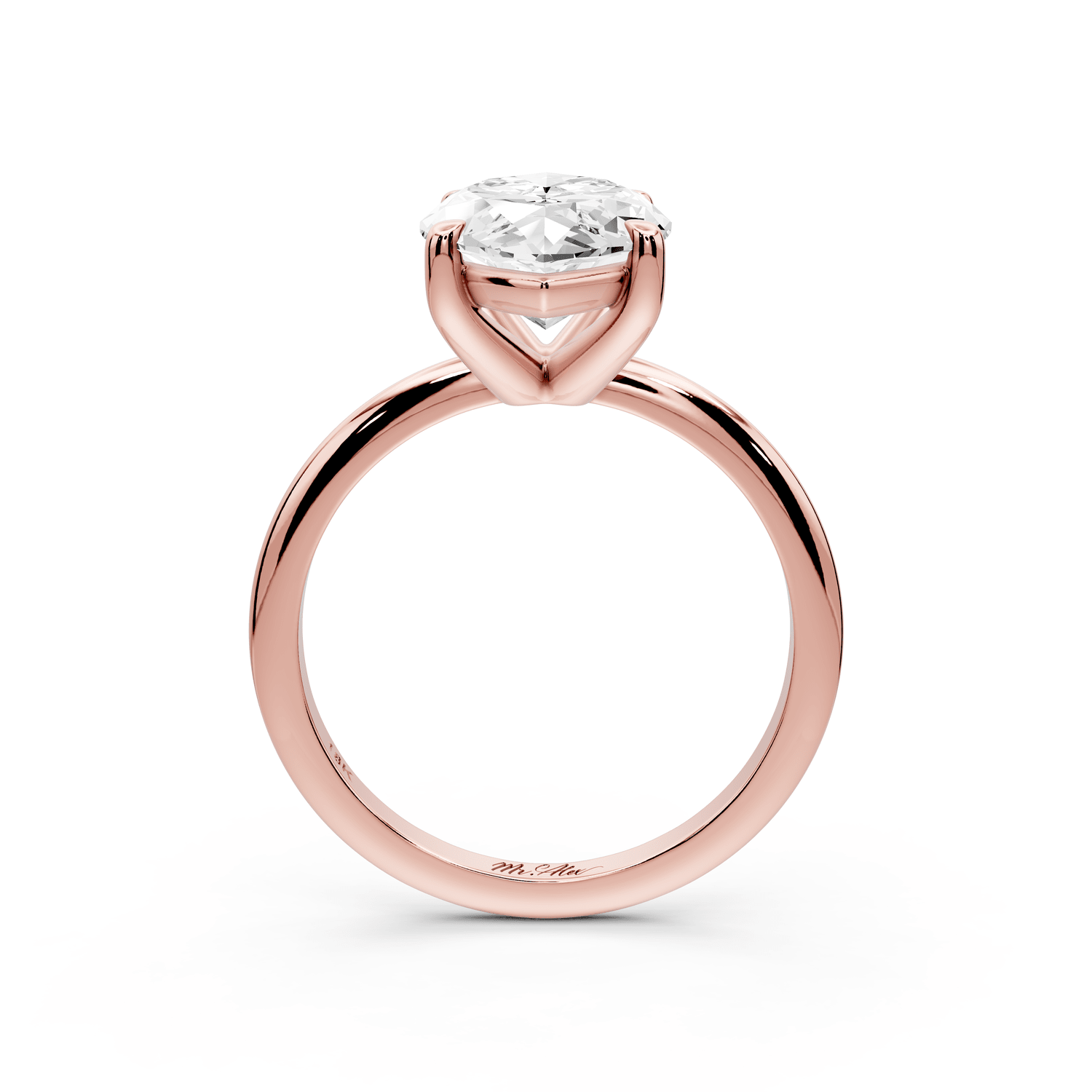 Odessa - 4ct 18k rose gold marquise Knife Edge Solitaire Engagement Ring - Mr. Alex Jewelry